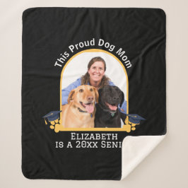 Proud Dog Mum is een Senior - Custom Afstuderen Sherpa Deken