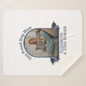 Proud Dog Mum is een Senior - Custom Afstuderen Sherpa Deken (Voorkant (horizontaal))