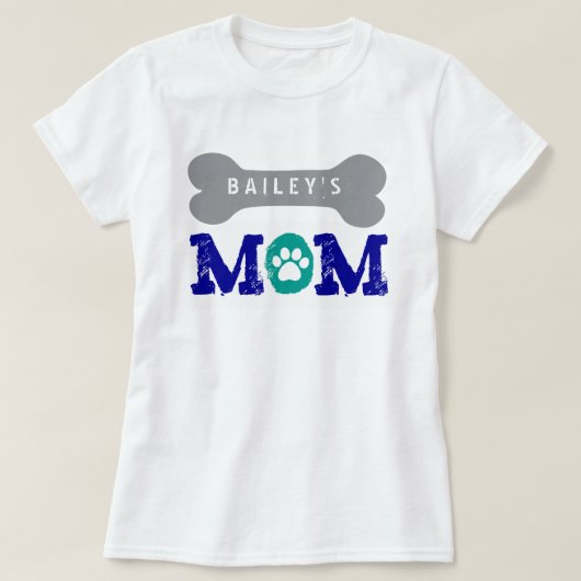 Proud Dog Owner BIG DOG BONE with NAME V16 T-shirt (Design voorkant)