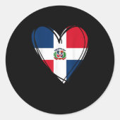 Proud Dominican Boy Girl Aunt Dad Mama Cool Flag H Ronde Sticker (Voorkant)