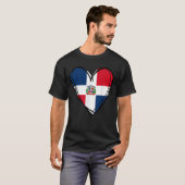 Proud Dominican Boy Girl Aunt Dad Mama Cool Flag H T-shirt (Voorkant volledig)