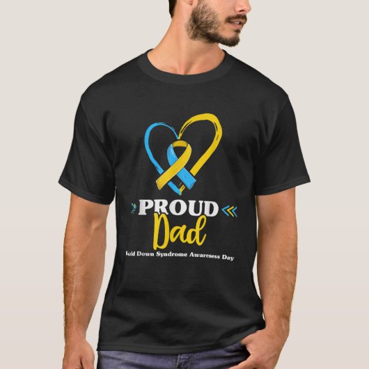 Proud Down Syndroom Pap Awareness Shirten T21 Papa T-shirt (Voorkant)