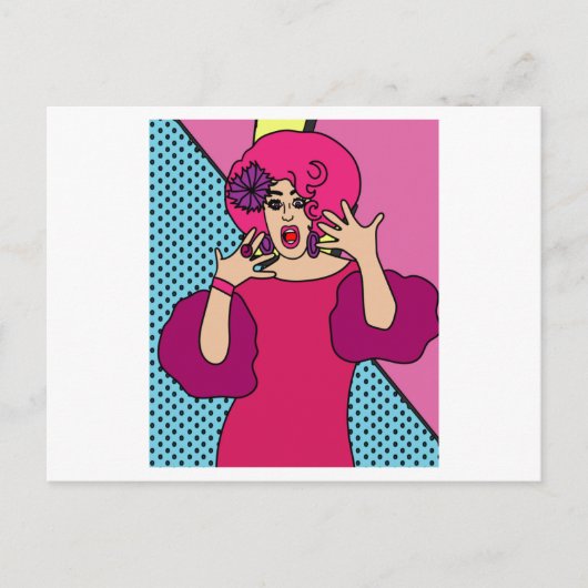 Proud Drag Queen geïnspireerd Briefkaart (Voorkant)