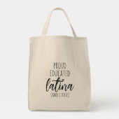 Proud Educated Latina en ik stemmen over Canvas ta Tote Bag (Achterkant)