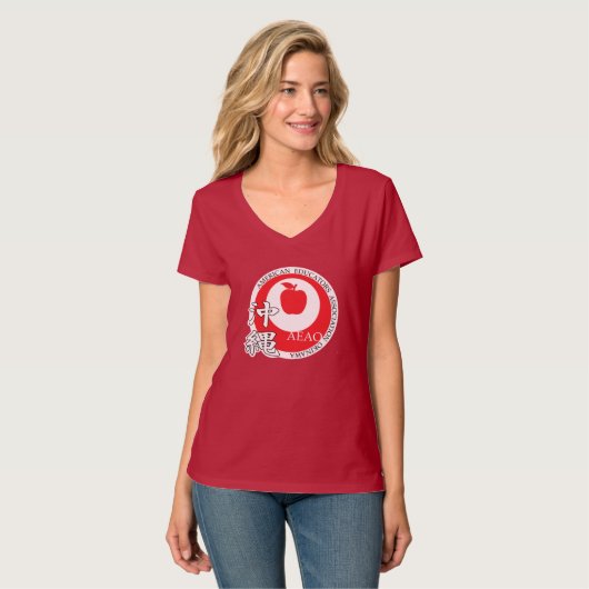 Proud Educator v-nek (rood) T-shirt (Voorkant volledig)