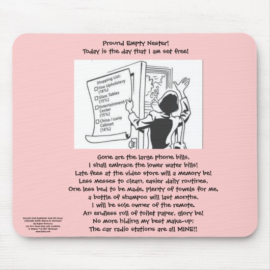 Proud Empty Nester Mousepad Muismat (Voorkant)