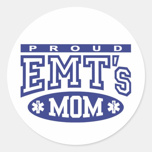 Proud EMT's moeder Ronde Sticker (Voorkant)
