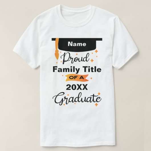 Proud Family Senior 2025 Gepersonaliseerde naam T-shirt (Design voorkant)