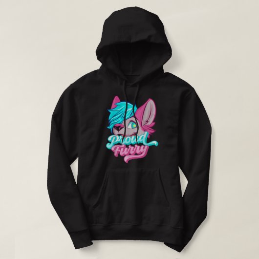 Proud Fandom Furries Tails Ears Furry Person Hoodie (Design voorkant)