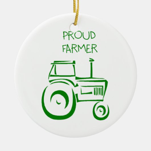Proud Farmer Tractor Keramisch Ornament (Voorkant)