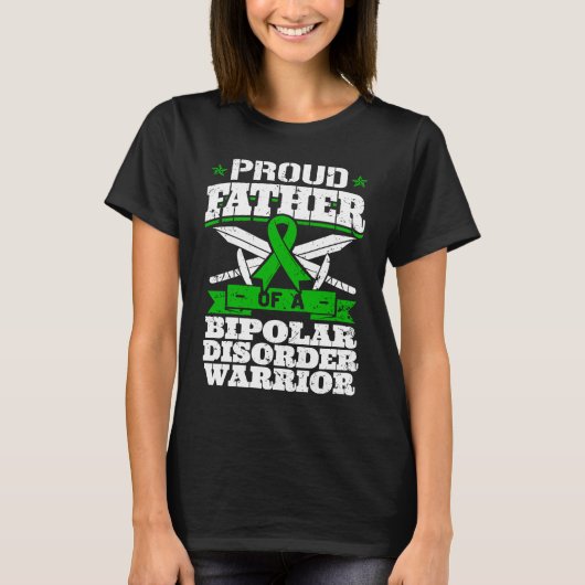 Proud Father Of A Bipolar Disorder Warrior Awarene T-shirt (Voorkant)