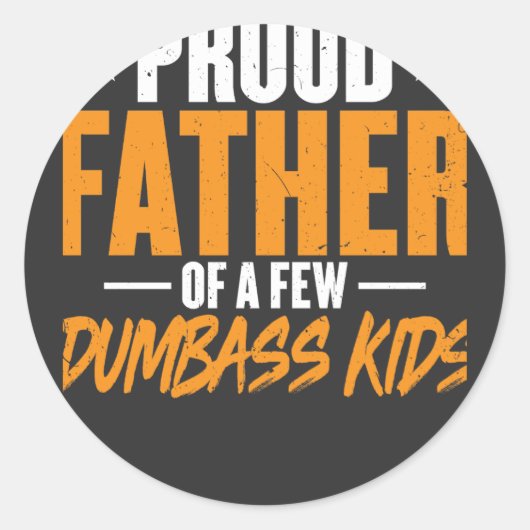 Proud Father Ronde Sticker (Voorkant)