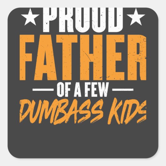 Proud Father Vierkante Sticker (Voorkant)