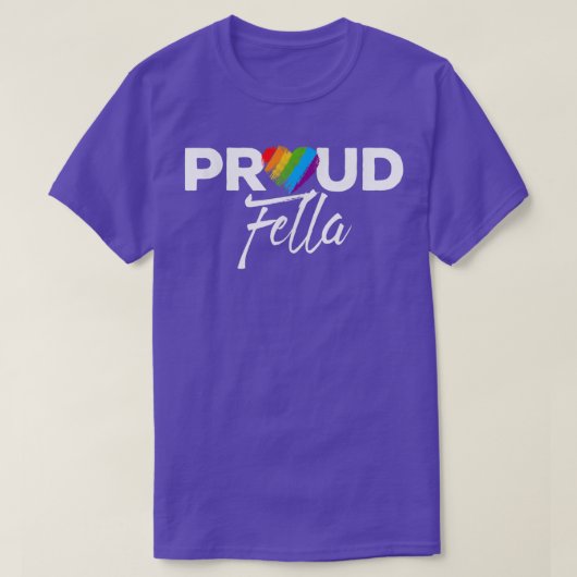 Proud Fella Gay Pride Month LGBTQ T-Shirt (Design voorkant)