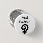 Proud Feminist Pin Ronde Button 3,2 Cm (Voorkant /achterkant)