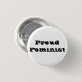 Proud Feminist Ronde Button 3,2 Cm (Voorkant /achterkant)