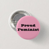Proud Feminist Ronde Button 3,2 Cm (Voorkant /achterkant)