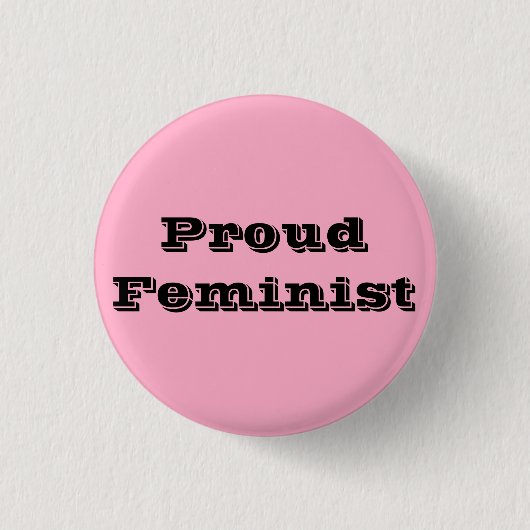 Proud Feminist Ronde Button 3,2 Cm (Voorkant)