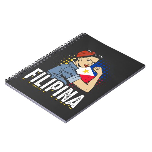 Proud Filipina Woman Girl Filippijnse vlag Notitieboek (Linkerzijde)