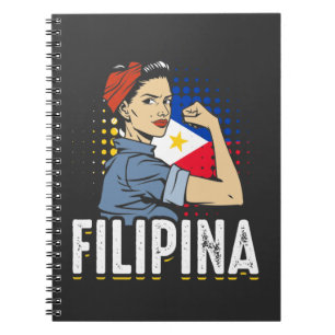 Proud Filipina Woman Girl Filippijnse vlag Notitieboek