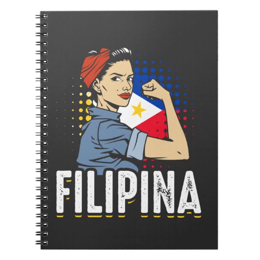 Proud Filipina Woman Girl Filippijnse vlag Notitieboek (Voorkant)