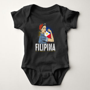 Proud Filipina Woman Girl Filippijnse vlag Romper