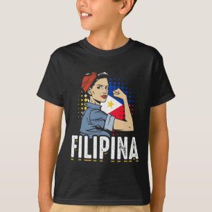 Proud Filipina Woman Girl Filippijnse vlag T-shirt