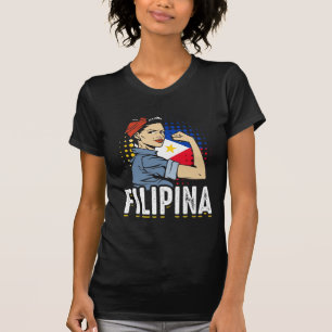 Proud Filipina Woman Girl Filippijnse vlag T-shirt