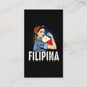 Proud Filipina Woman Girl Filippijnse vlag Visitekaartje