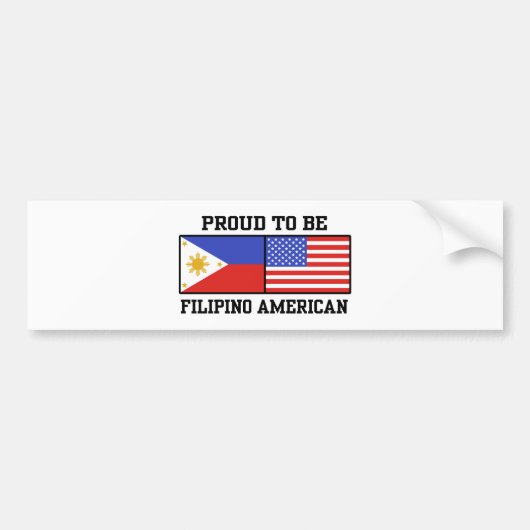 Proud Filipino American Bumpersticker (Voorkant)