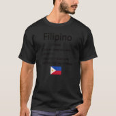 Proud Filipino Definition Filipin T-shirt (Voorkant)