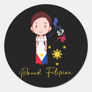 Proud Filippijnen Woman Filipina Pide Pinay Girl Ronde Sticker