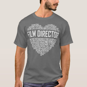Proud Film Director Heart Gifts Filmmaker Camera T-shirt