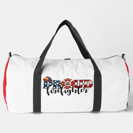 Proud Firefighter American Flag Hero Plunjezak (Voorkant)