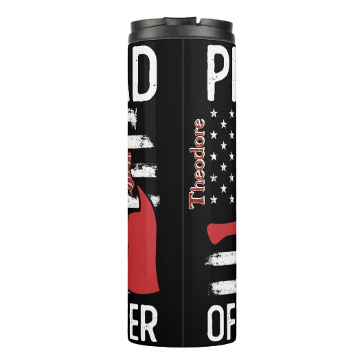 Proud Firefighter Dad Design Thermosbeker (Achterkant)