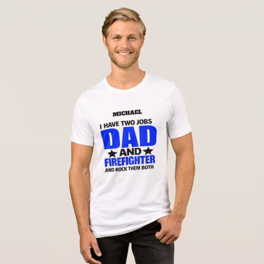 Proud Firefighter Dad Tri-Blend Shirt (Voorkant volledig)