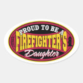 Proud Firefighter Daughter Ovale Sticker (Voorkant)