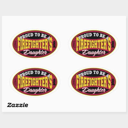 Proud Firefighter Daughter Ovale Sticker (Vel)