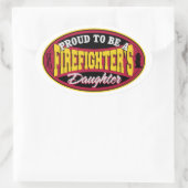 Proud Firefighter Daughter Ovale Sticker (Tas)