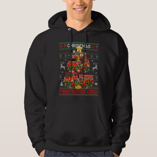 Proud Firefighter Ugly Sweater Fire Truck Christma (Voorkant)