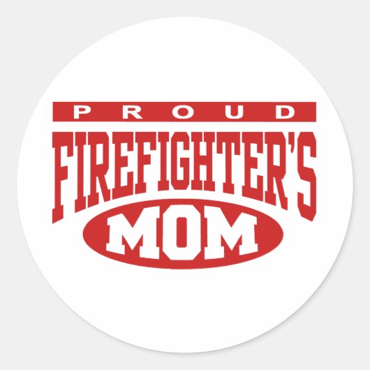 Proud Firefighter's moeder Ronde Sticker (Voorkant)