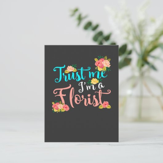 Proud Florist Quote Flower Gardening Woman Briefkaart (Staand voorkant)