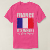 Proud France patriottic coole gift voor Franse bur T-shirt (Design voorkant)