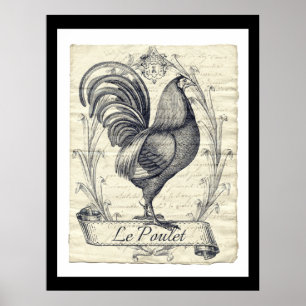 Proud French Rooster La Poulet  Art Poster