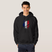 Proud French Torn Ripped France Flag Hoodie (Voorkant volledig)
