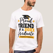 Proud Friend 2022 afstuderen de zwarte goudkleurig T-shirt (Voorkant)