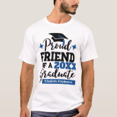 Proud Friend 2022 afstuderen zwarte blauwe tasseln T-shirt (Voorkant)