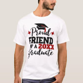 Proud Friend of a 2022 afstuderen black red tassel T-shirt (Voorkant)
