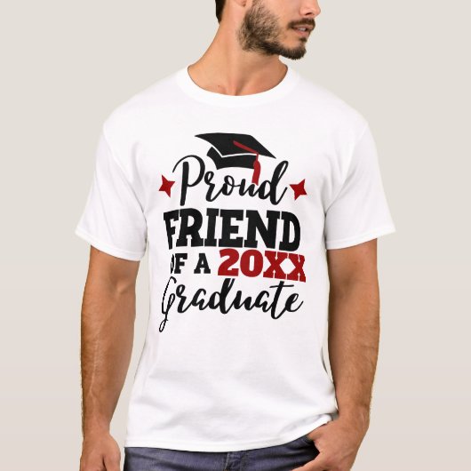 Proud Friend of a 2022 afstuderen black red tassel T-shirt (Voorkant)