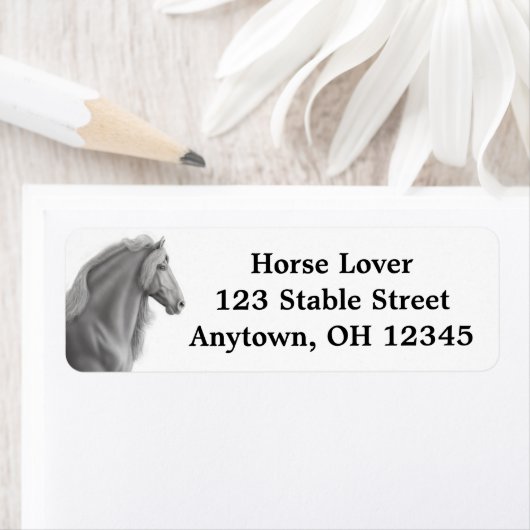 Proud Friesian Horse Label (Insitu)